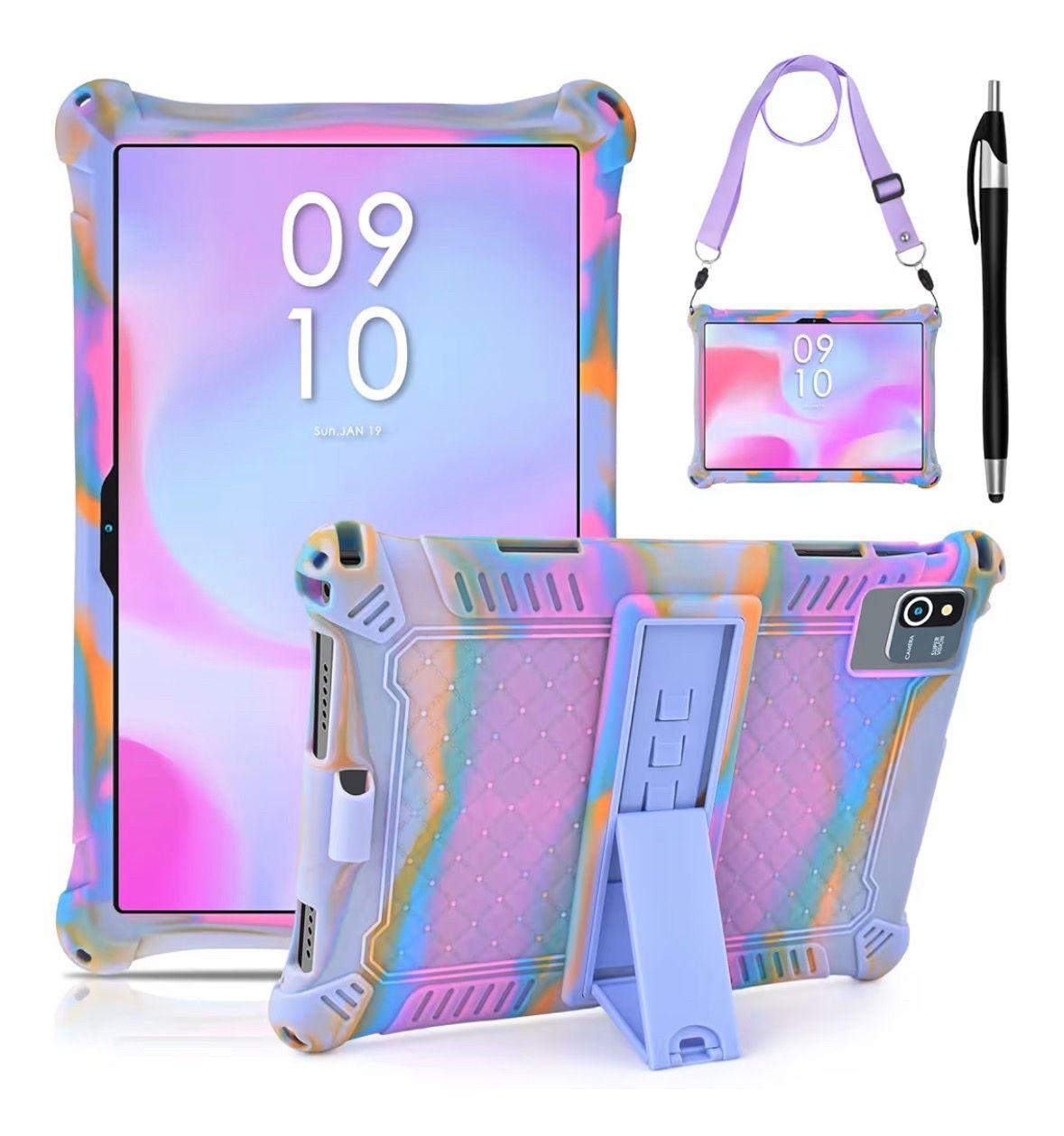 Silicone Kids Tablet Case with Stylus Pen and Shoudler Strap! Brand new! See All pics!