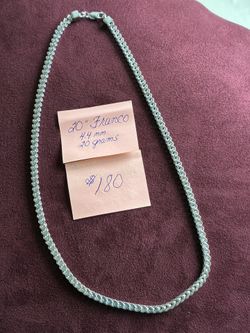 20” Franco Link Sterling Silver Chain