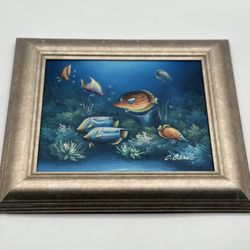 🖼️ORIGINAL C. BELOULT VIBRANT TROPICAL FISH SIGNED🖼️