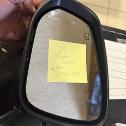 2024 Toyota  Sienna LT Hand Side ( Driver) Mirror OEM 