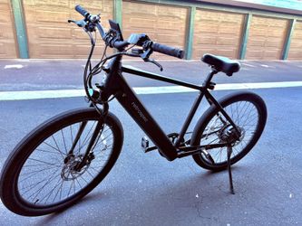 Electric Hybrid Bike, Black Matte E-bike + Charger, Lock/accessories