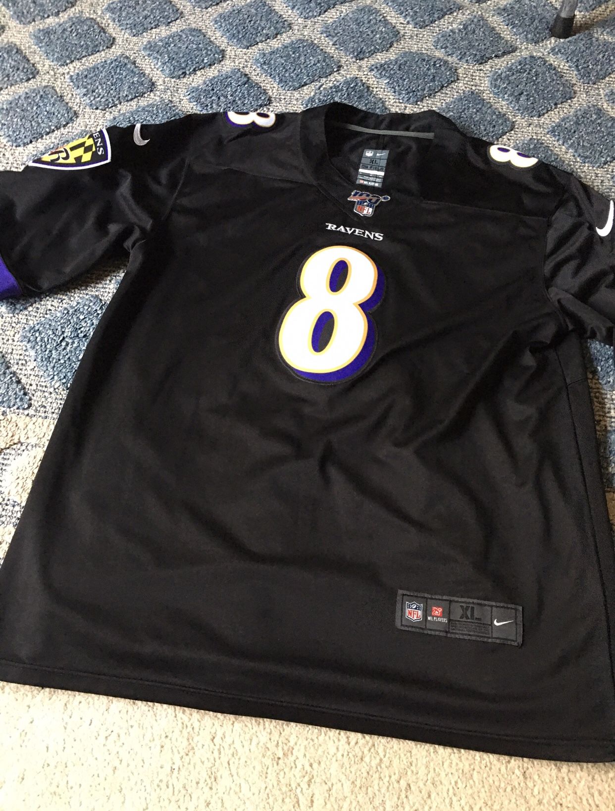 Baltimore Ravens Lamar Jackson NFL Nike 100th Anniversary Collection Black Stitched Football Jersey
