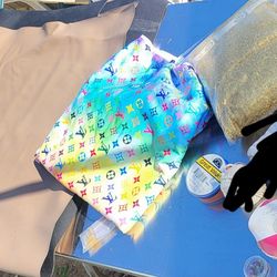 Mixed Craft & Sewing Supplies Lot – Leather, Fabric, Ribbon, Trim & More