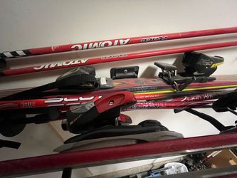 Ski boots, skis & poles