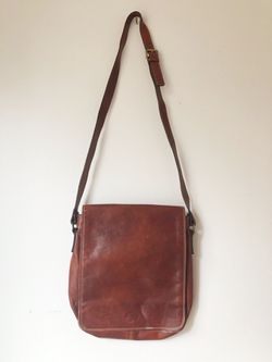 Leather messenger bag made in Italy. Fits a laptop