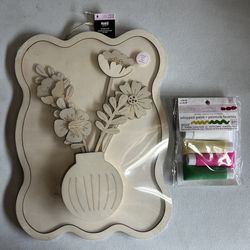 Paintable Wood Hanging Flower Pot Craft