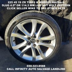 225 45 19 ZR 4 Tires & Wheels Off Mazda 6 With 5lug 4.5" Or 114.3 mm Bolt Pattern. 