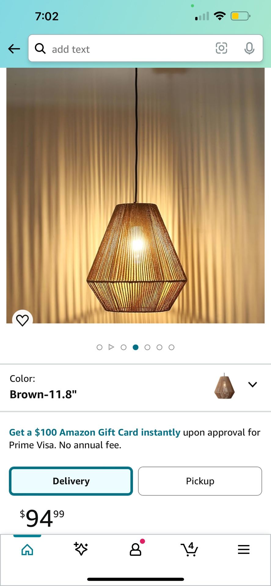 Rattan Pendant Light 11.8" Boho Pendant Light Brown Handwoven Basket Shade, Farmhouse Coastal Hanging Lamp for Kitchen Island Dining Room Living Room