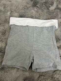 Rue 21 Grey and white fold over shorts