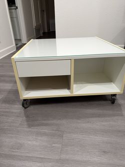 Coffee Table With Storage and Glass Top from IKEA