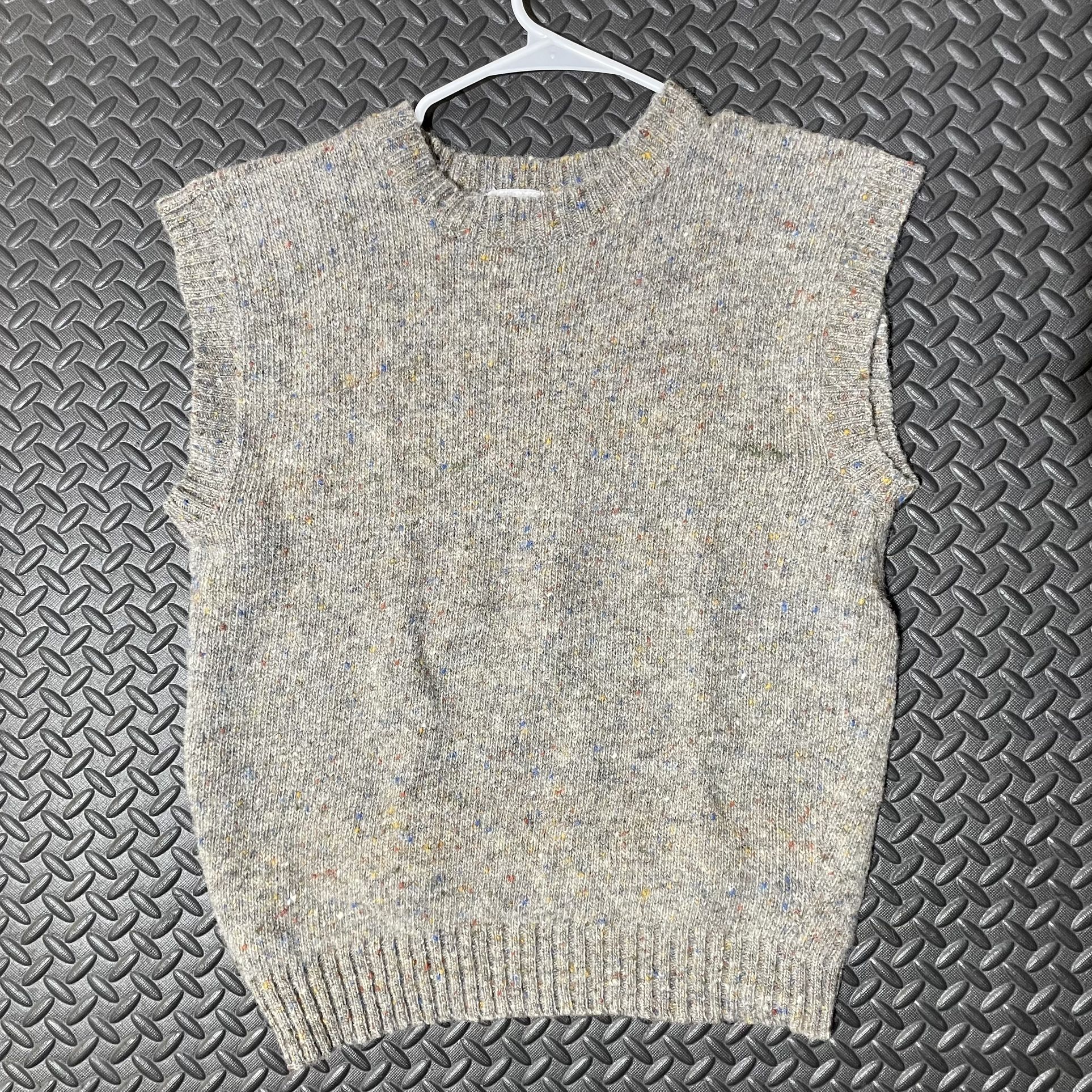 Vintage Lord & Taylor 80’s Grey Pure Wool Sweater Vest Women’s Size Large