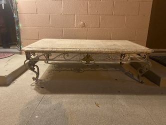 Granite Cocktail  table  With Iron Base