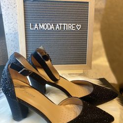 Block Rhinestone heels