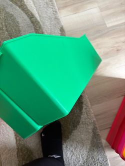 1 Green Hard Heavy Durable Plastic Book Bin
