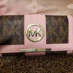 Pink N & Dark Brown Wallet 
