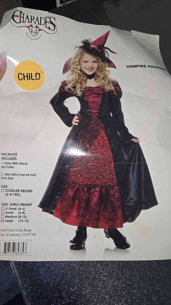 Vampire Princess Girls Dress Child size 10-12
