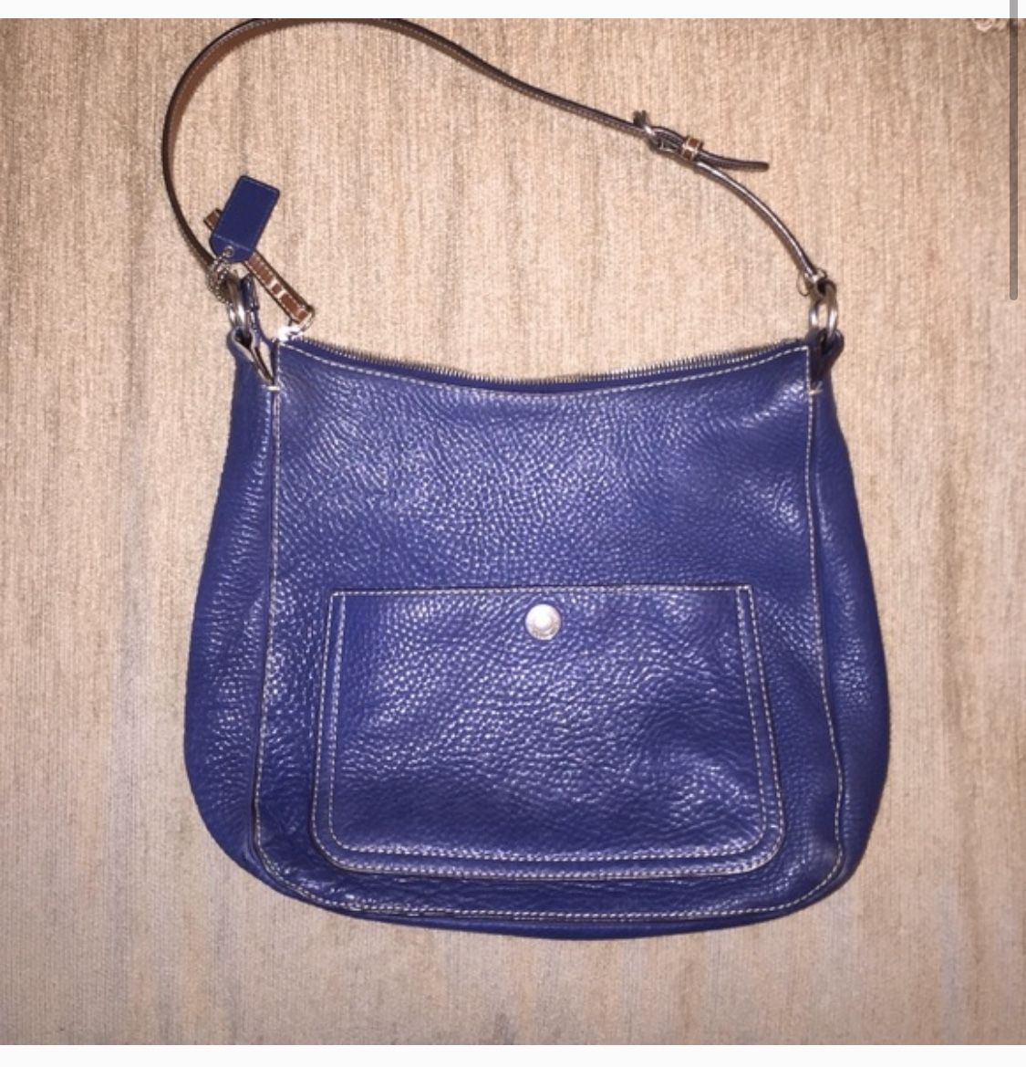 Coach Navy Leather Purse (Hobo Style)