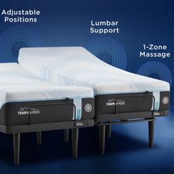 Split King Tempurpedic Luxe Breeze  (2) Twin Xl Medium Hybrid (2) Tempur Ergo Adjustable Bases 