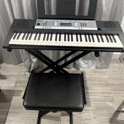 CASIO YPT 240 WITH Keyboard Stand and Bench Set, Adjustable Height Digital Piano