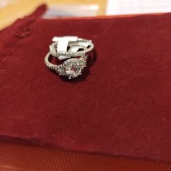 Round Cut 1.52ct White Sapphire Ring Set