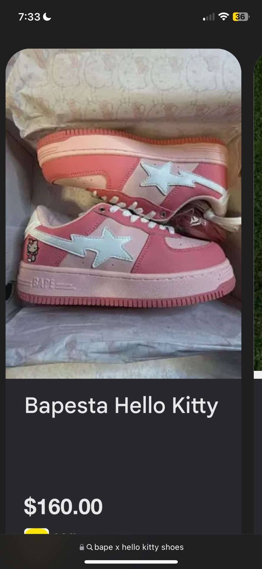 Bapesta x Hello Kitty. Women’s Size 6.5