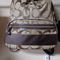 Brown Coach Signature Backpack