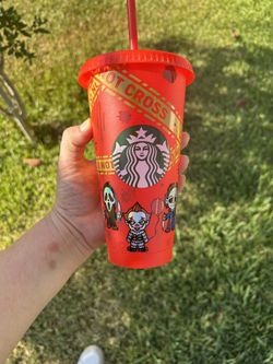 Holographic Horror Characters Starbucks Cold Cup 