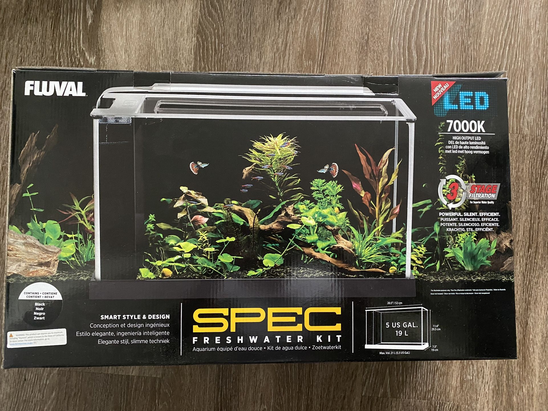 Fluval Black Spec V Aquarium Kit, 5 Gallon