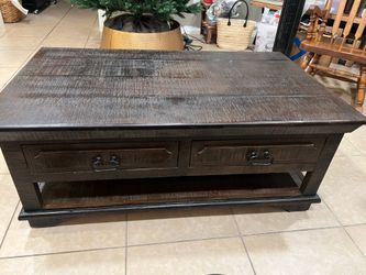 Wood coffee table