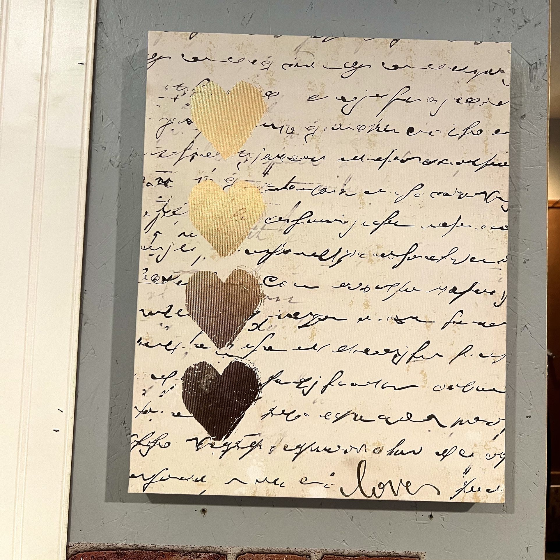 Cute Heart Art Canvas Wall Hanging Decor