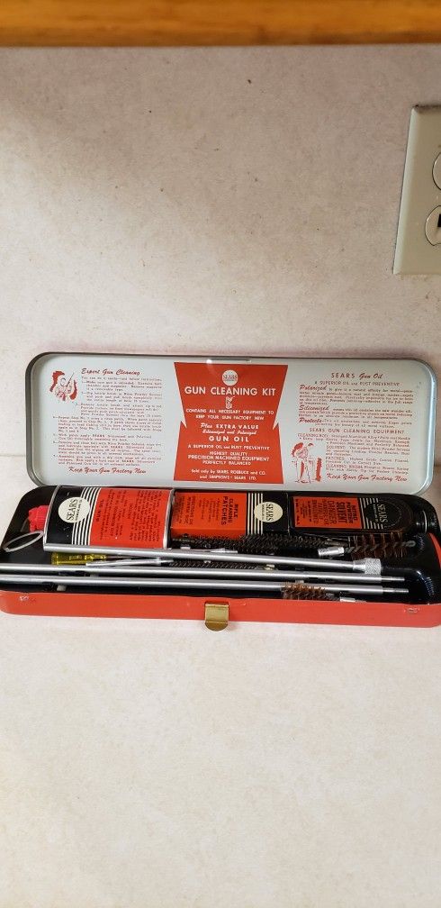 Vintage Complete SEARS, ROEBUCK and CO. 30 cal. Gun Cleaning Kit No.2145