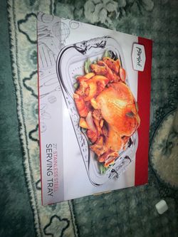 Parini 21" Stainless Steel Serving Tray