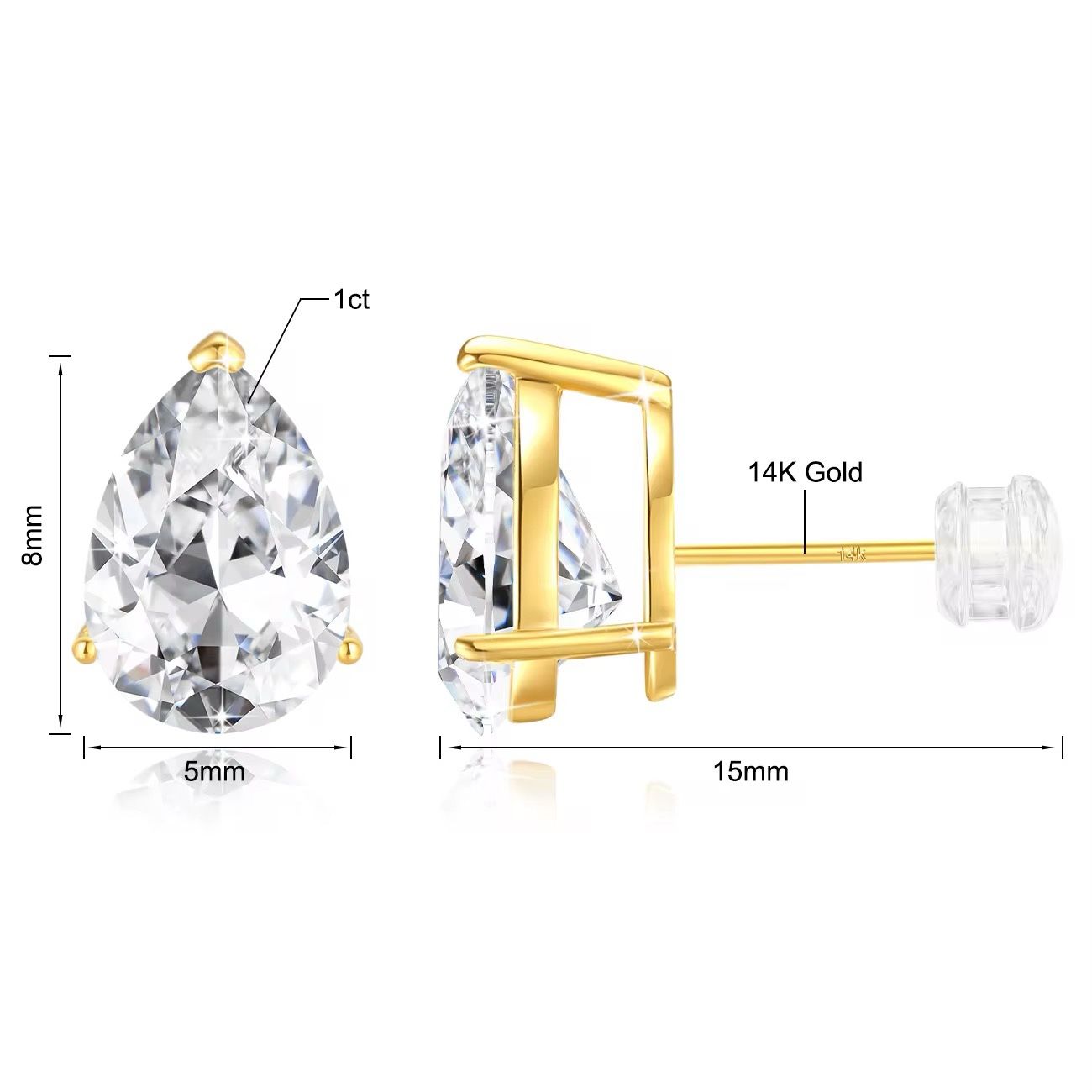 14k gold 1ct Vs1 Lab Diamond