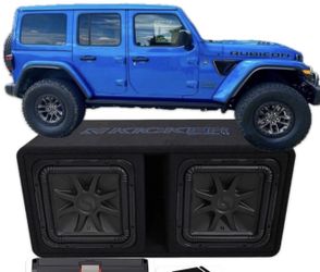NEW POWERFUL BASS AND VOICE PACKAGE KICKER AUDIO INSTALLED JEEP WRANGLER
