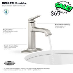 KOHLER

Numista Single-Handle Single Hole Bathroom Faucet in Vibrant Brushed Nickel

