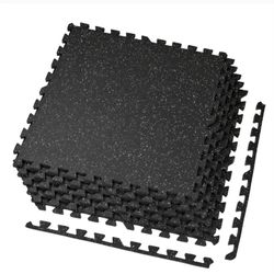 1/2" THICK 48 SQ FT RUBBER ΤΟΡ EVΑ FOAM GYM MATS 12 PCS