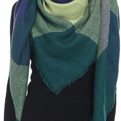 Trendy Plaid Blanket Scarf Women Big Oversized Long Scarves
