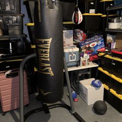 Everlast Heavy Bag And Stand With Speed Bag + Everlast Reflex Bag