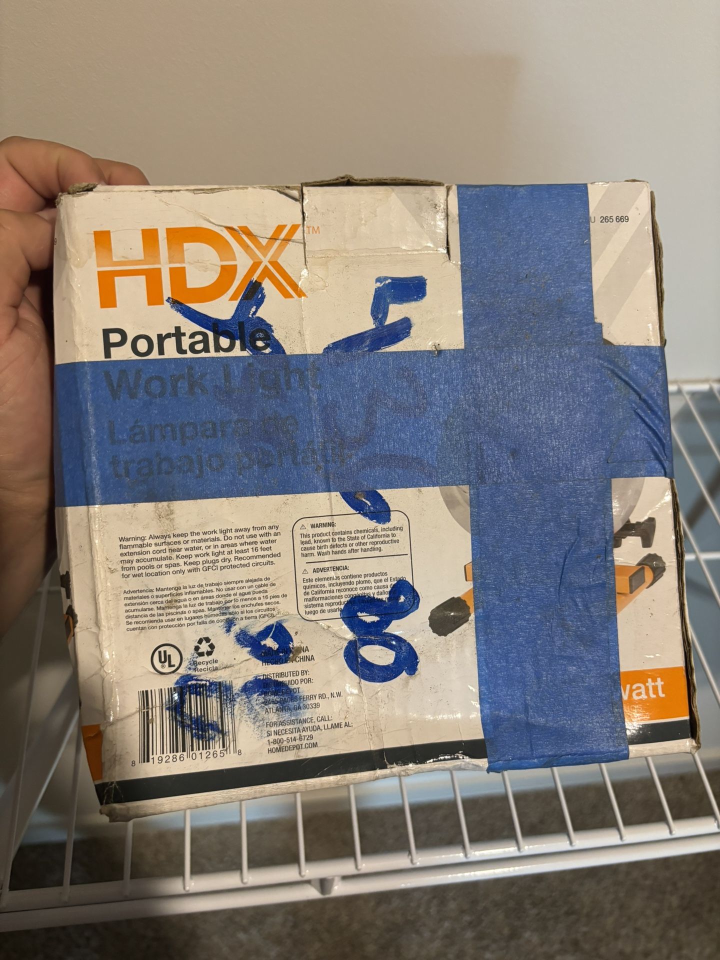 HDX Portable Halogen Work Light 250 Watts