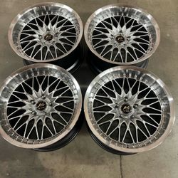 18 INCH SQUARED SET WORK VSXV STYLE JDM WHEELS RIMS 18X9.5 +22 (5X114.3) CB: 73.1