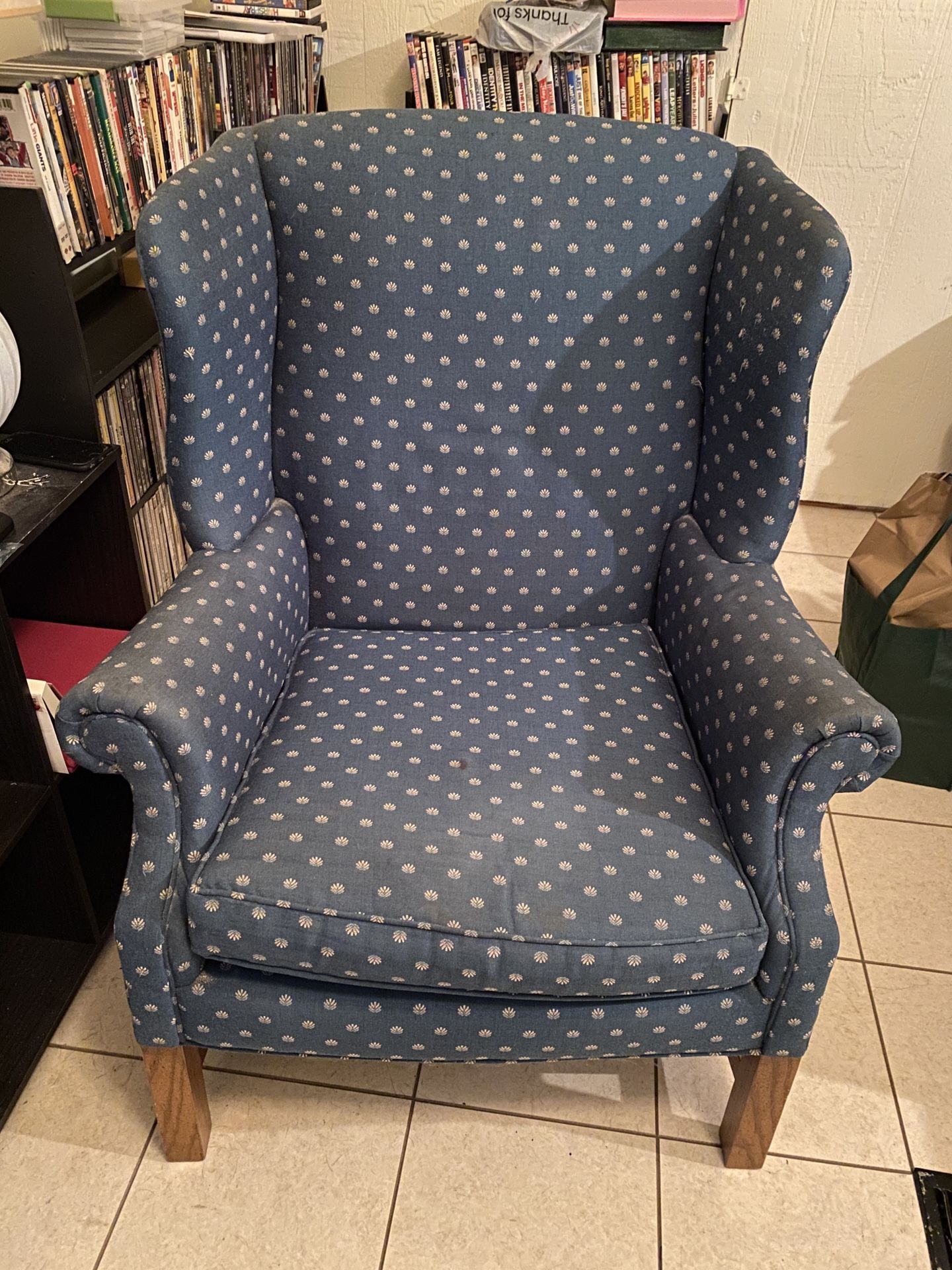 Wingback Chair and Ottoman