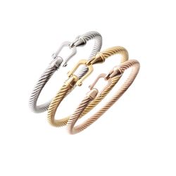 Classic Cable Hook Twisted Cuff Bracelet