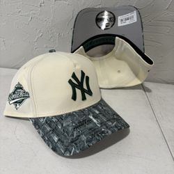MLB New Era New Your Yankees Off White Green World Series Patch 9forty A Frame SnapBack Hats 