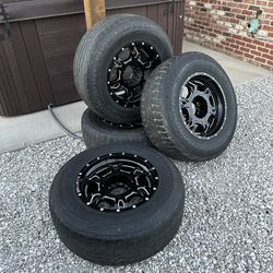 6 lug Ballistic 17 inch Rims w Tires.