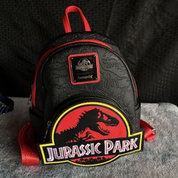 Loungefly Jurassic Park Logo Womens Double Strap Backpack