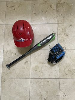 T-ball Bat, Glove, And Helmet