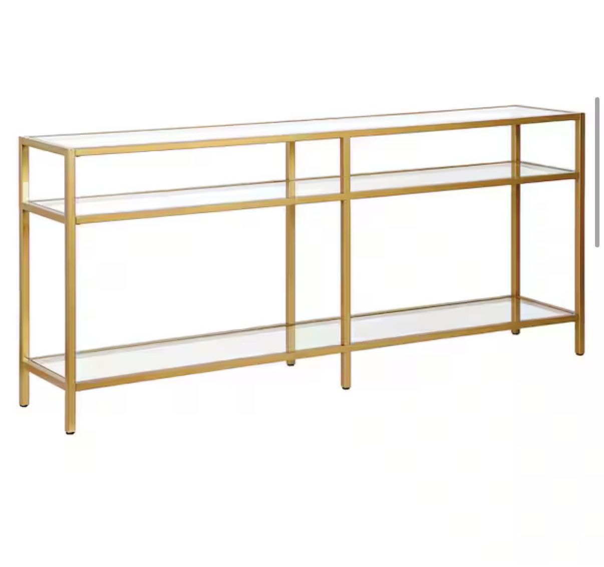 Sivil 64 in. Brass Finish Console Table