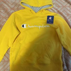 Yellow Gold Champion Hoodie Size Medium Kids