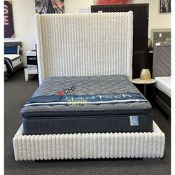Fabric Queen / Eastern King  / Twin / Full Size Bed Frame  - Mattress Sold Separately 