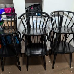 6 Black dining chairs